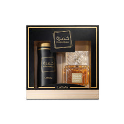 Lattafa Khamrah 2Pc Set 100 ml Eau de Parfum + 200 ml Perfumed Spray